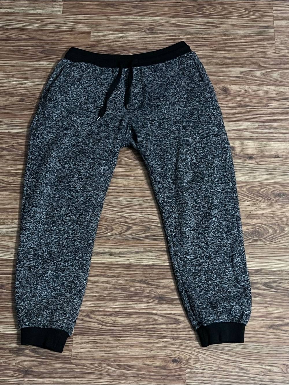 Vintage Southpole Heather Gray Knit Joggers with Black Trim